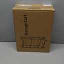 JIUYOTREE 3-Tier Plastic Rolling Storage Cart Utility Cart with Extra Hanging Cups Handles Lockable Wheels for Living Room Bathroom Kitchen Office White