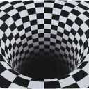 3D Optical Illusion Rug - Vortex Illusion Floor Mat for Door Entrance, Bathroom, Stairs, playroom, Living Room, or Area (Black and White, 60 x 40 Inch)