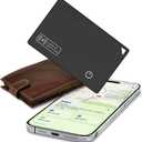 Wallet Tracker Card, Credit Card Size, Ultra-Thin Smart Tracker for Wallet, Works with Apple Find My (iOS Only), Rechargeable Bluetooth Tracker, Wireless Charging, Item Finder for Passport, Luggage