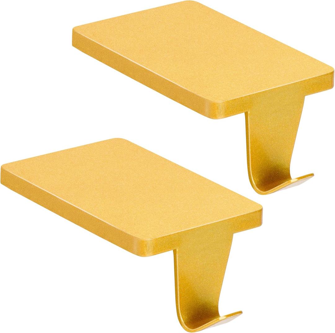 Palonu 4 Pcs Gold Christmas Stocking Holders, Heavy Duty Mantle Hangers Cast Iron Hanging Hooks with Non-Slip Pad,Christmas Ornaments Xmas Holiday Decoration Shelf Window Fireplace Mantel Dcor