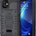 Mitywah Waterproof Case for iPhone 12, Heavy Duty Shockproof Case with Built-in Screen Protector, Full Body Underwater Protective Metal Case 6.1 inch, Black
