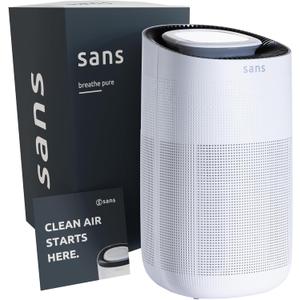 Sans HEPA 13 Air Purifier - White - 1560ft Ultra-Quiet Home Air Purifier, Pre-Filter, Activated Carbon, UV-C Light, Protect from Odors, Smoke, Pollutants, Allergens, Dust, Dander, Harmful Chemicals