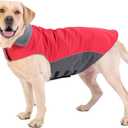 Winter Dog Coat 100% Waterproof Thicken Pet Jacket for Lab Pitbull Doberman Standard Poodle,German Sheperd Large Bread Dog (Red,3XL)