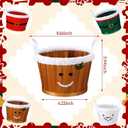 Youyole 4 Pieces Christmas Basket for Gifts Woven Bamboo Xmas Round Gingerbread Basket Small Santa Claus for Christmas Party Supplies Gift Snack Storage(Tall and Handle)