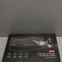 Wireless Keyboard and Mouse Combo, 2.4G Full Size Wave Keys Ergonomic Keyboard with Wrist Rest and 3-Level DPI Adjustable Wireless Ergonomic Mouse for Windows, Mac OS Desktop/Laptop/PC(Black)