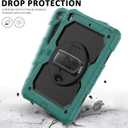 Ambison Case for iPad 9th/8th/7th Generation 10.2'' 2021/2020/2019, [Kid Proof] Full Body Protective Case with 9H Tempered Glass Screen Protector, 360 Rotatable Kickstand & Hand Strap (Teal & Black)