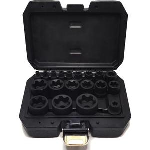 19Pcs External Torx Plus Socket Set 6 Point EP Socket Compatible with Tesla, 1/2 3/8 1/4'' Drive Female External E-Torx Plus Socket, High Deformation Prevention Puller Tool