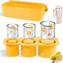 Ice Mold for Stanley Cup, Jrisbo Silicone Ice Cube Tray for 40 Oz Tumbler Cup with Lid and Bin, 3 Sizes Hollow Cylinder Stackable Ice Trays for Freezer, Chilling Drinks, Cocktails, Whiskey
