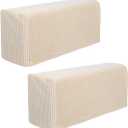 2PCS Chair Arm Protectors Sofa Armrest Cover Stretch Armrest Covers Stretch Armchair Slipcover Protector Anti- Stain Armchair Slipcover Elastic Home Office Recliner Couch Loveseat Cloth (Rice White) (Beige)