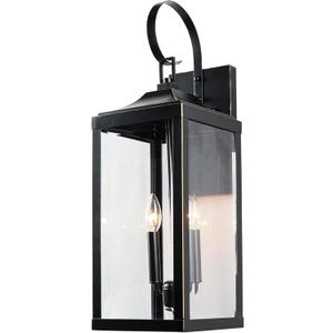 AA Warehousing 2 Light Outdoor Wall Lantern in Imperial,  Black