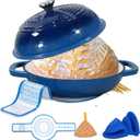 Enameled Cast Iron Bread Oven, 6 Quart Dutch Oven for Bread Sourdough Baking, 11" Thick Enamel Bread Baking Pan Kit with Lid for Stews, Roasts and Gifts for Family, Blue