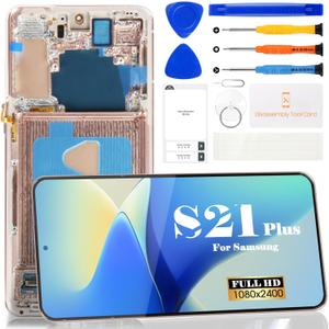 Incell for Samsung Galaxy S21+ 5G LCD Screen Replacement for Galaxy S21 Plus 5g LCD Display for SM-G996B SM-G996U Digitizer Touch Screen Assembly Repair Part with Frame (Phantom Gold)