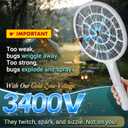 YsChois Electric Fly Swatter, Bug Zapper Companion, Mosquito Killer Racket | Gold Zone Voltage, Densest 3mm Mesh, Apple-Like Weight, AA Battery Operated (not incl) - Pro Swat Tips for Indoor & Outdoor, White 