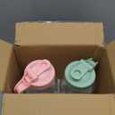 2 Pack - 64oz Glass Breast Milk Pitcher with Lid & Spout, Leakproof Mason Jar Breastmilk Pitcher - Wide Mouth, Airtight 2 Quart Water Jug for Milk Storage, Breastmilk, Sun Tea, Iced Coffee, Juice (Green & Pink)