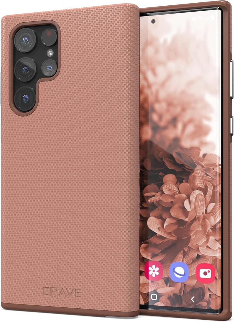 Crave Dual Guard for Samsung Galaxy S22 Ultra Case, Shockproof Protection Dual Layer Case for Samsung Galaxy S22 Ultra, S22 Ultra 5G - Blush