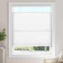 LazBlinds TDBU Cellular Shades, Light Filtering-White, 23" W x 72" H | Thermal Insulation, Noise Reduction Cordless With Drill Top Down Bottom Up Honeycomb Blinds for Windows