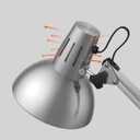 LEPOWER Metal Desk Lamp, Adjustable Goose Neck Architect Table Lamp with On/Off Switch, Swing Arm Desk Lamp with Clamp, Eye-Caring Reading Lamp for Bedroom, Study Room &Office (Silver)