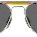 Ray-Ban Unisex Rb8064 Titanium Aviator Sunglasses (Brushed Silver/Dark Grey Polarized)