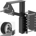 Heavy Duty Spare Tire Carrier Mount Bracket for Utility Trailer, RV, Camper & Boat Fits 4/5/6 Lug Wheels with 4", 4.25", 4.5", 4.75", 5", 5.5" & 6" Bolt Patterns, Holds up to 160 lbs