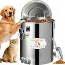35lb Stainless Steel Dog Food Storage Container, Large Capacity Metal Pet Food Storage Container with Scoop, Airtight Dog & Cat Food Treat Bin for Dry Food Keep Fresh for Multi-Pet Households