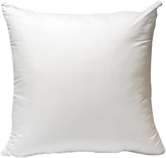 20x20inches Throw Pillow Insert Rectangle White Cotton Textured Fleece Fabric Throw Pillow Insert with Hypoall. Polyester Fiber Filling Bed and Couch Pillows (1 Pack 20 x 20)