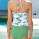 YOURUIKEY Girls Tankini Swimsuit 2 Piece Halterneck Bathing Suit Adjustable Straps and Removable Bra for Girls and Teen 7-16Y