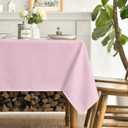 Horaldaily Pink Tablecloth 60×120 Inch Rectangular, Stain and Wrinkle Resistant Washable Table Cloth, Decorative Polyester Table Cover for Party Picnic Dinner Decor