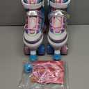 SULIFEEL Rainbow Unicorn 4 Size Adjustable Roller Skates for Girls Boys for Kids Ages 3-5 5-8 6-12 Children Skates Indoor Outdoor, L (37-39)