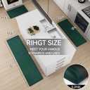 SUMLANS Kitchen Mat Set of 2 PCS, Christmas Cushioned Non Slip Rugs for Kitchen Floor, Absorbent Runner Comfort Standing Mats Washable for Kitchen, Office, Home (Green, 17.3"x47"+17.3"x30")