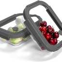 2-Pack Glass Food Storage Containers with Tempered Lids (630ml/2.7cup) - Airtight Snap Lock, Microwave & Oven Safe (-4~ 950F), Freezer to Baking Dish, BPA-Free, Gift Box (Gray)