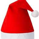 24 pack Non-Woven Red Cloth Santa Hat Christmas Caps for for Adults and Children