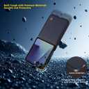 ASAPDOS Genuine Leather Folio Magnetic Case for Samsung Galaxy Z Flip 7 [Compatible with MagSafe],Built-in Screen Protector and Thin Slim Protective Case Cover Blue