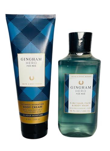Bath & Body Works Gingham Hero Ultimate Hydration Body Cream and Body Gel Wash 2 Piece Set