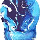 MROCO Ergonomic Mouse Pad with Gel Wrist Rest, Comfortable Mousepad with Smooth Wrist Support Surface and Non-Slip PU Base for Pain Relief, Computer, Laptop, Office & Home, 9.4 x 8.1 in, Blue Waves