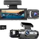 1080P Dual Camera Dash Cam for Cars, Driving Recorder with IR Night Vision, Loop Recording, Wide Angle Lens - 3.16 Inch IPS Screen,Parking Mode, Car Camera with 32GB TF Card