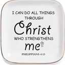2 x Inspirational Gifts for Women Friends, Christian Gifts for Women Faith Jewelry Dish - I Can Do All Things - Religious Spiritual Gifts for Female Coworker Sister Christian Birthday Christmas Gifts