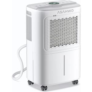 2500 Sq.Ft Dehumidifier for Basement Home, ASAHWo 34 Pints Dehumidifier with Drain Hose, Quiet Portable Dehumidifiers for Bathroom Large Room, Bedroom, Auto Defrost,Smart Humidity Control,24H Timer
