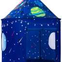 Rocket Space Ship Play Tent for Kids with Star Lights, Astronaut Themed Pop-Up Playhouse for Indoor & Outdoor, Foldable Space Adventure Gift for Boys and Girls
