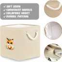 Fox Fabric Storage Bin 11 x 11 Inch, Foldable Storage Basket for Home, Office,Closet, Clothes, Organizer, Cute Home Room Desk Decor For Girls Women!