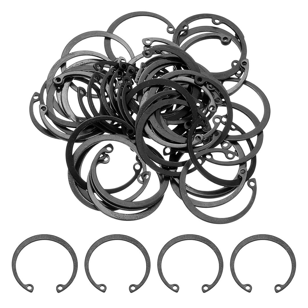 uxcell 50Pcs 1-1/4" (32mm) Internal Retaining Ring Circlip, 65 Mn Spring Steel Internal Circlip Snap Rings C-Clips for Grooved Shafts Studs, Black