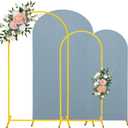 7.2FT, 6FT Wedding Arch Stand and Matching Dusty Blue Spandex Fitted Arch Backdrop Cover Set, Round Top Chiara Backdrop Stands and Covers for Birthday Party Baby Shower Arch Decor (Dusty Blue) (6FT+7.2FT)