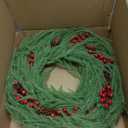 24 Inch Lighted Christmas Wreath for Front DoorNorfolk Pine Green Prelit Christmas Wreaths, Real Touch Wreath for Home Decorations Xmas Indoor Outdoor Decor (Green)