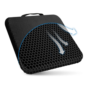 Gel Seat Cushion, for Long Sitting -Double Thick Gel Seat Cushion Breathable Honeycomb Chair Cushion with Non-Slip Cover for Office Chair Car, Wheelchair, Long Trips,Relief Sciatica Pain