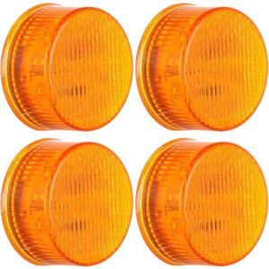 2.5" Round Side Marker Lights Clearance 13 Diodes w/ Reflectors Amber LED Truck Trailer Lights (4pcs)