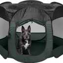 Furhaven Portable Dog Playpen Cat Tent, Pet playground/kennel foldable indoor outdoor zippered puppy crate - Hunter Green, Small