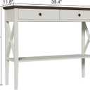 ChooChoo Farmhouse Console Table with Drawers, Narrow Wood Accent Sofa Table Entryway Table with Storage Shelf for Entryway, Front Hall, Hallway, Living Room, Antique White & Brown, 11.8"D x 39.4"W x 31.5"H