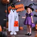 Halloween Decorations Light Up Ghost - 40 Inch Trick or Treat Jack O Lantern Candy Pocket Porch Outdoor Decoration, Halloween Decor for Yard Lawn Home Outdoor Decors