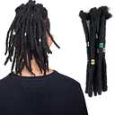 Dreadlock Extensions for Women/Men 20 Strands 8 inch Handmade Synthetic Reggae Braiding Hair for Fashion Hip-Hop Style Crochet Locs Dreads 1#