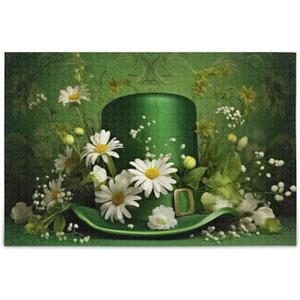 Happy St Patricks Day Puzzles for Adults and Kids 1000 Pieces, Wooden Jigsaw Puzzles, Happy Family Games Ideal