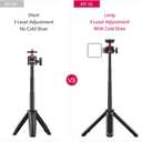 ULANZI MT-16 Extendable Mini Camera Tripod, 4 Levels Adjustment 360 Ball Head Cold Shoe Lightweight Portable Vlog Travel Selfie Stick Handle Grip Desktop Webcam Tripod for DSLR Action Camera